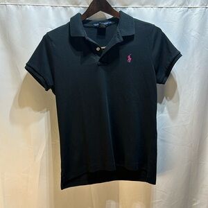 Black polo shirt, slim fit